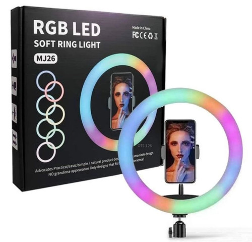 رینگ لایت مدل MJ26- RGB بهمراه سه پایه