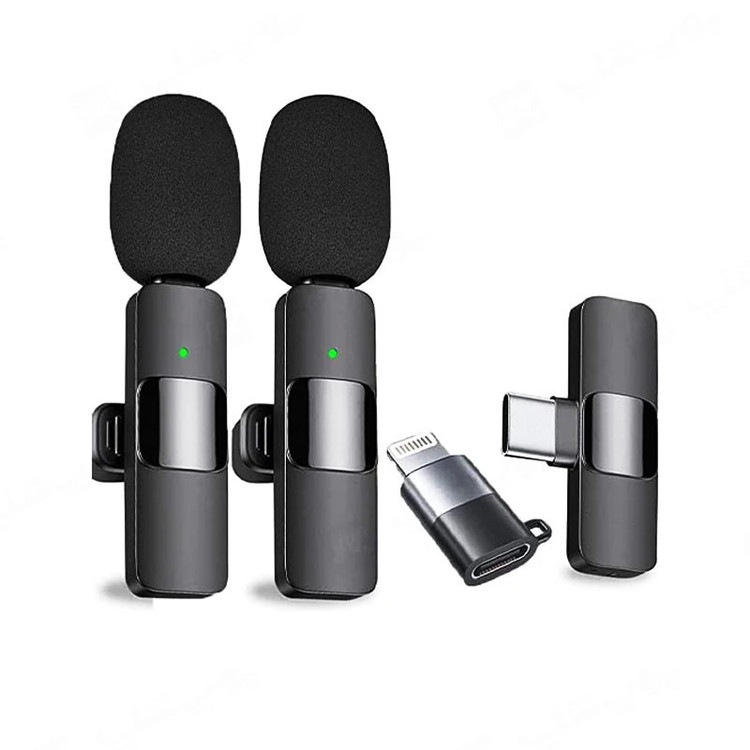 میکروفون یقه ای K9 دو میکروفون تایپ سی و آیفون