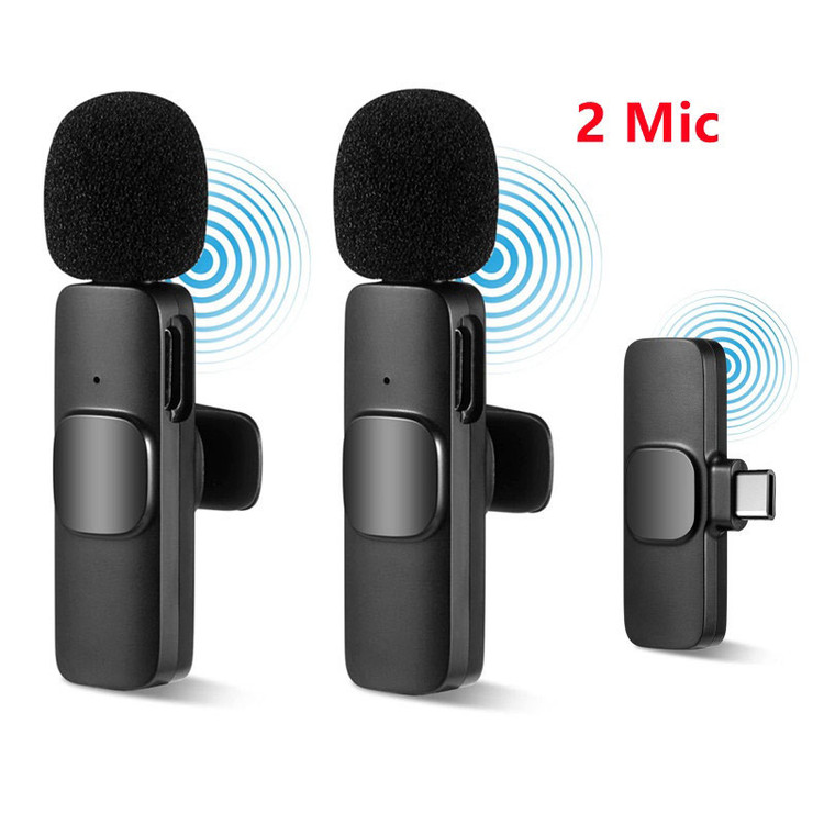 میکروفون یقه ای K9 دو میکروفون تایپ سی و آیفون
