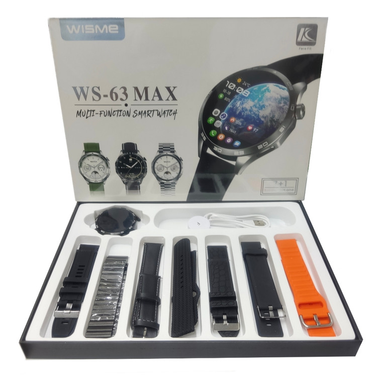 ساعت هوشمند صفحه گرد 7بند wisme مدل ws-63max