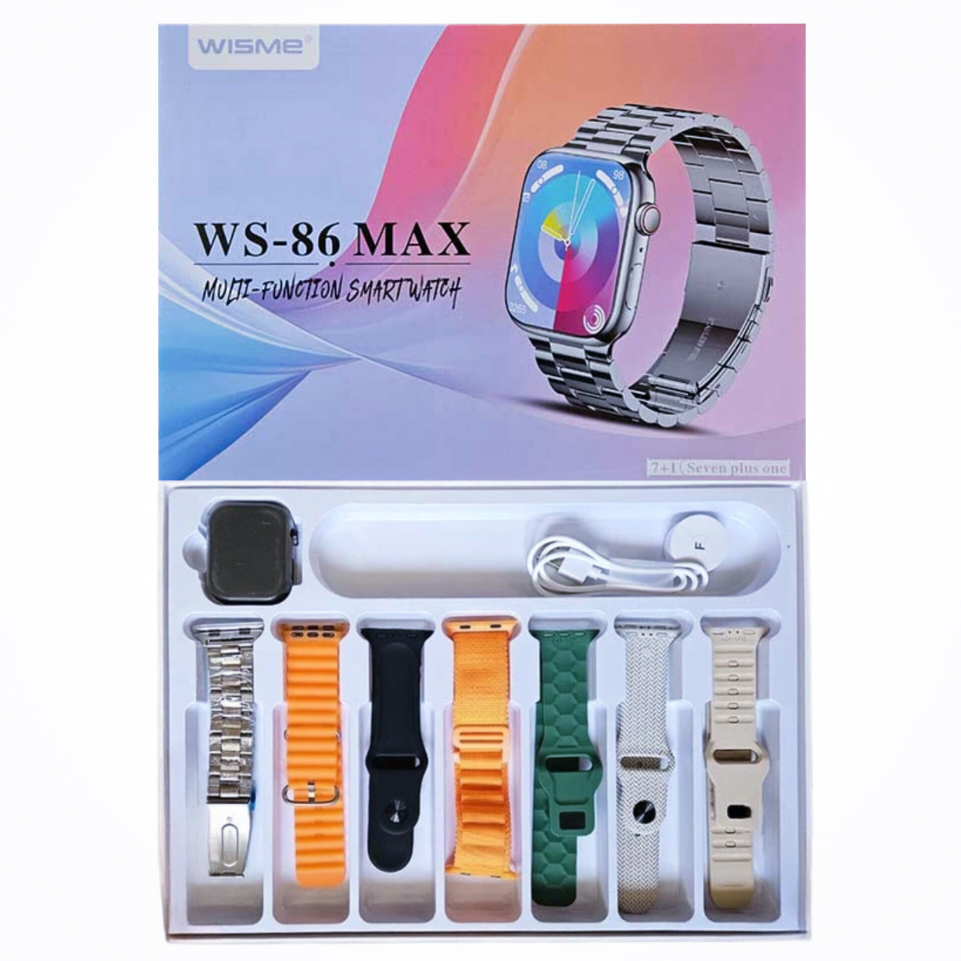 ساعت هوشمند ویسمی سری۹ مدل wisme ws-86 max با 7 بند متنوع