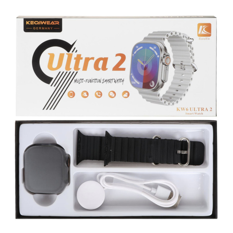 ساعت هوشمند مدل KW6 ULTRA2 با ۳ بند متنوع