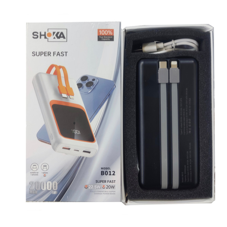 پاوربانک اورجینال شوکا ظرفیت 20000mAh مدل SHOKA B012