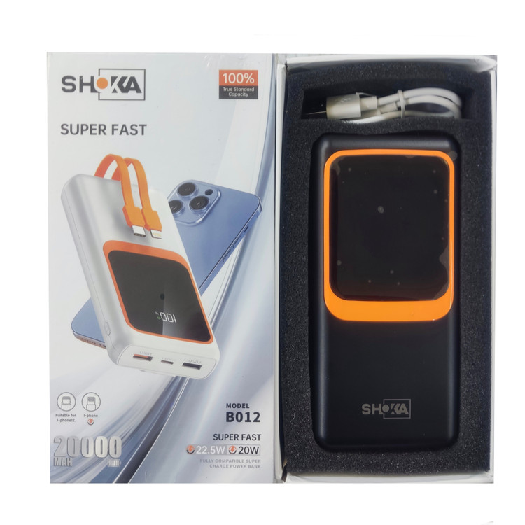 پاوربانک اورجینال شوکا ظرفیت 20000mAh مدل SHOKA B012