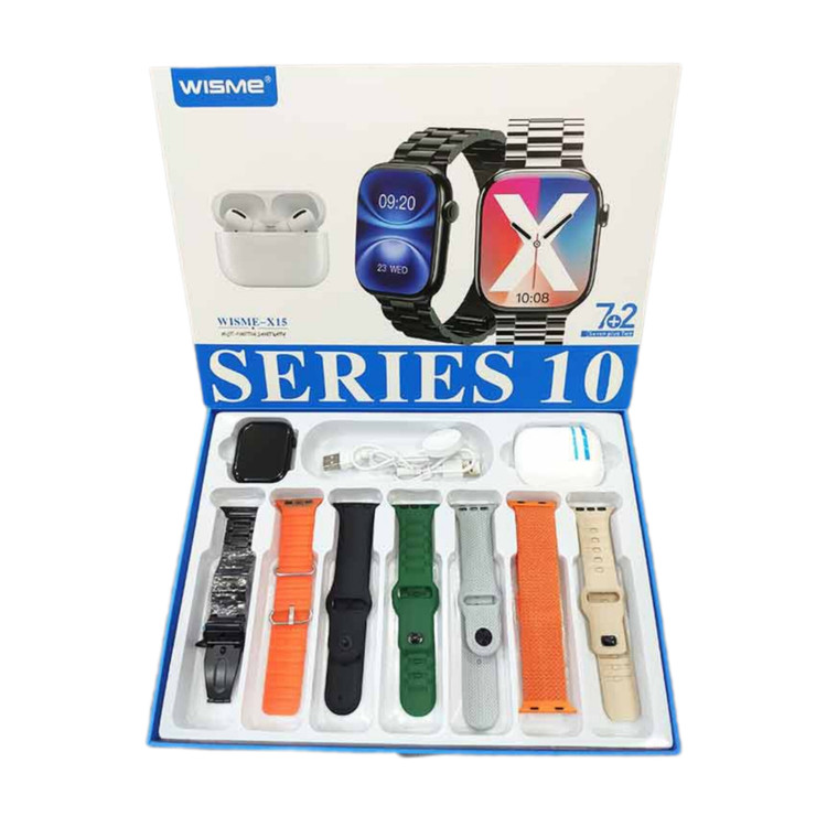 پک ساعت هوشمند سری ۱۰ و ایرپاد پرو مدل wisme-X15 با ۷ بند متنوع