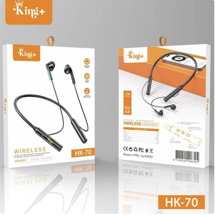 هندزفری بلوتوثی گردنی کینگ پلاس مدل +Hk-70 King