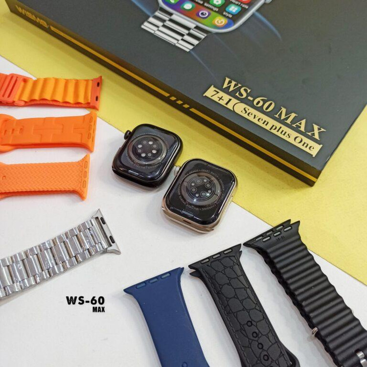 ساعت هوشمند سری9 ویسمی مدل WS-60 max همراه با ۷ بند متنوع