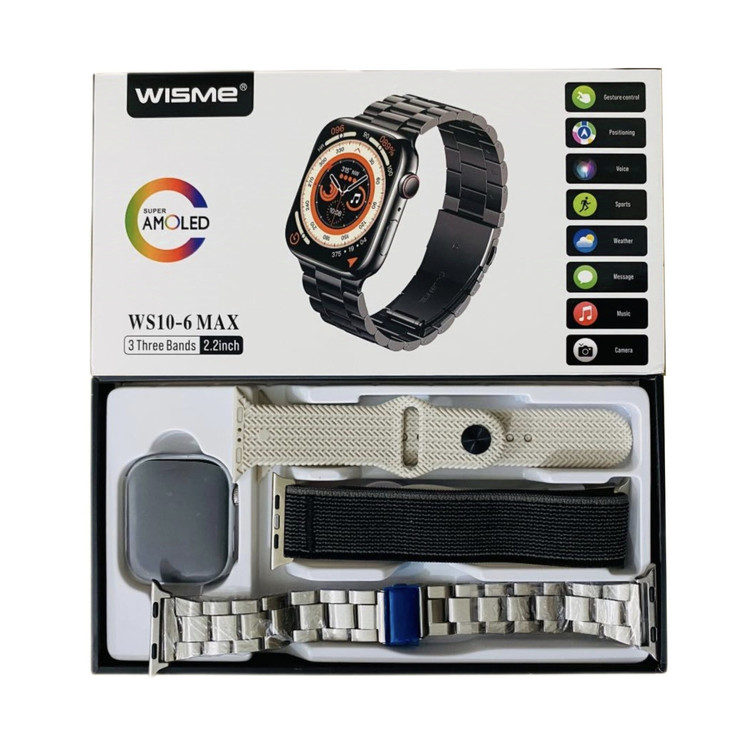 ساعت هوشمند سری10 ویسمی مدل WS10-6 MAX با بند رولکسی و برزنتی