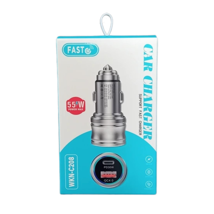 شارژر فندکی خودرو مدل WKN-C208 با قابلیت شارژ سریع