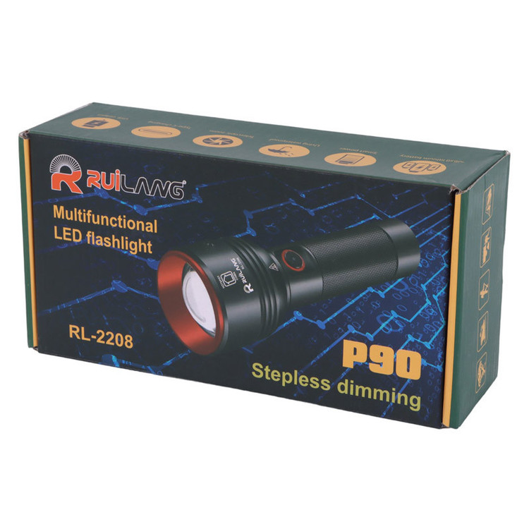چراغ قوه پلیسی رویی لانگ مدل P90 RL-2208