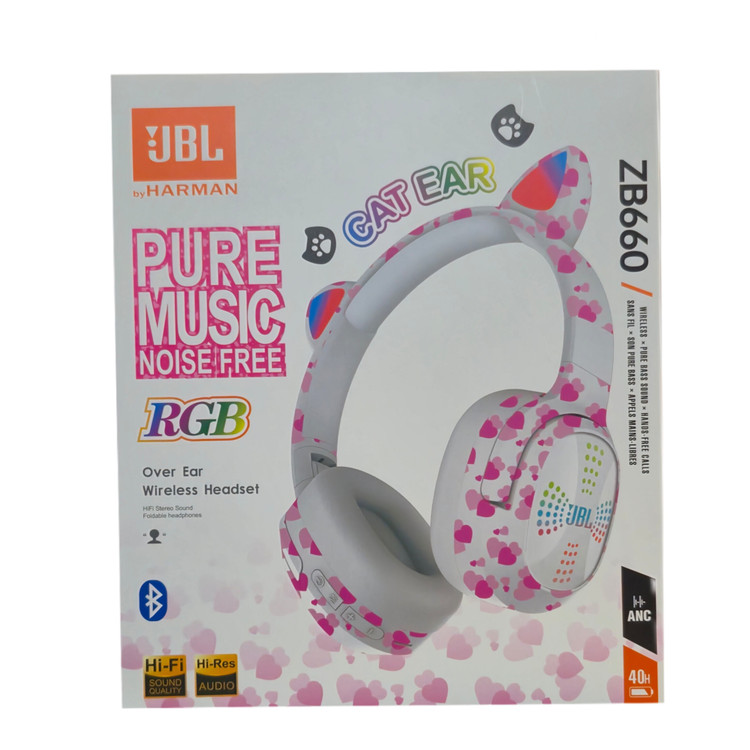 هدفون بلوتوثی گربه ای جی بی ال مدل JBL ZB660 با رقص نور RGB