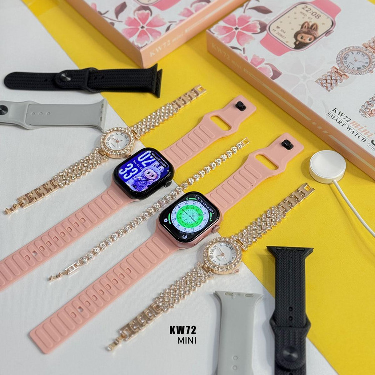 ساعت هوشمند سری۱۰ کگیویر مدل KW72 MINI با 3بند ساعت و ساعت مچی زنانه و دستبند