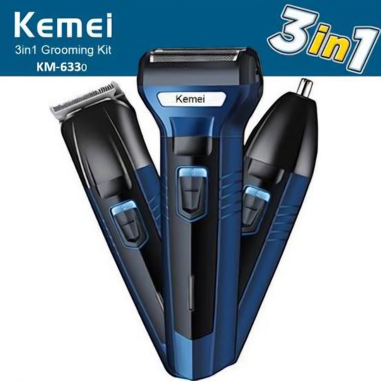 ماشین اصلاح سه کاره شارژی سر و صورت و شیور کیمی مدل KM-6330