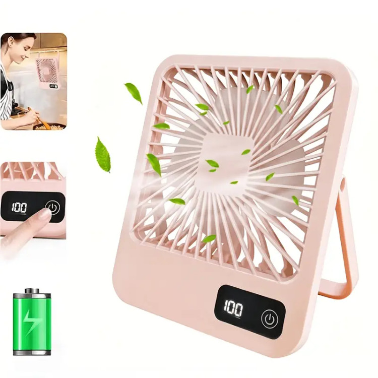 پنکه رومیزی شارژی مدل X3با نمایشگر دیجیتالی درصد شارژ